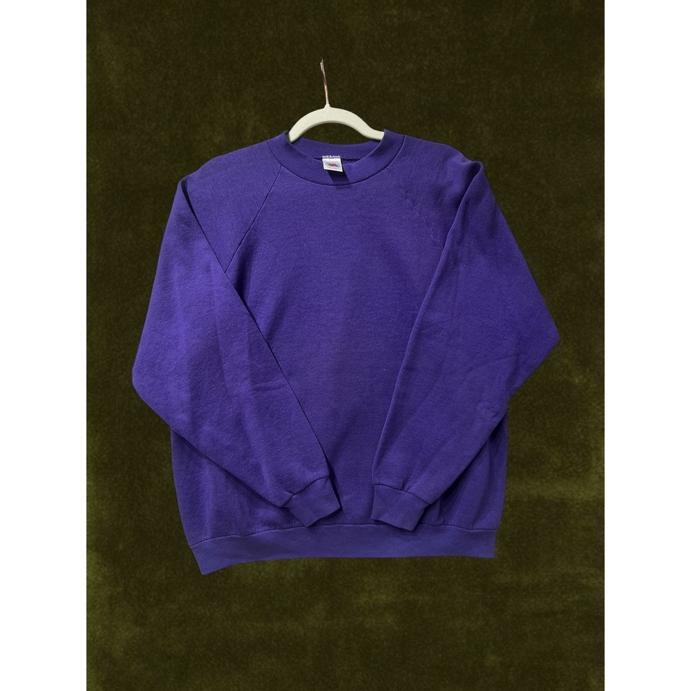 Vintage Fruit of the Loom Purple Raglan Sweatshirt Made in USA XL Casualwear